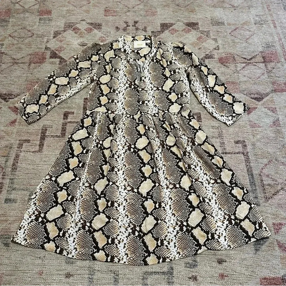 Maeve by Anthropologie Juno Snake Print Dress size XS Extra Small - Picture 12 of 16